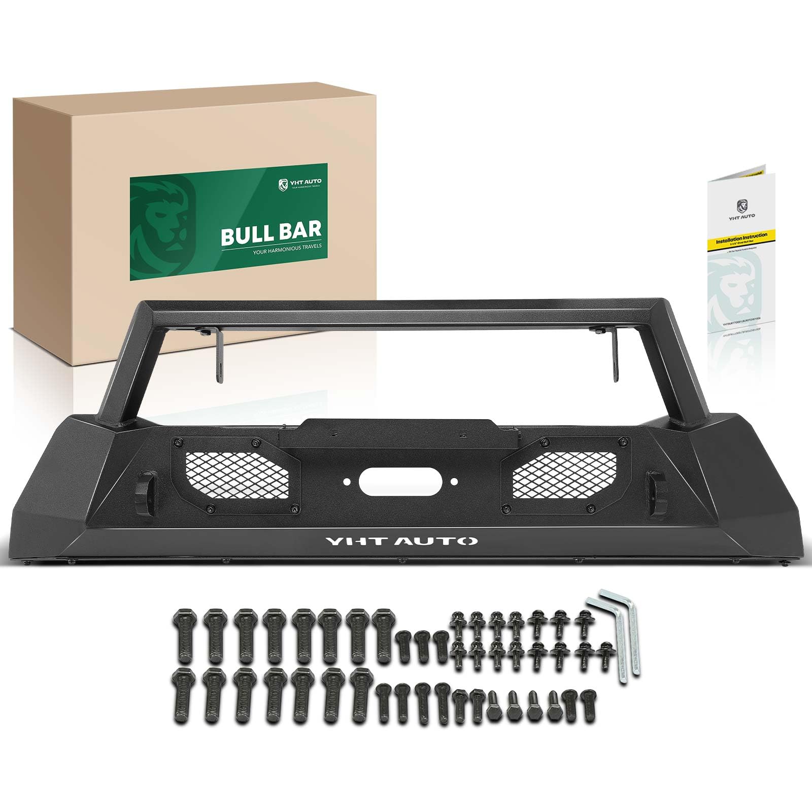 Amazon.com: YHTAUTO Bull Bar Push Bar with Skid Plate Light Mount